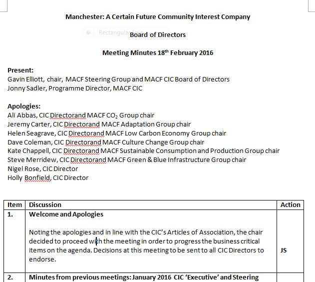 18 feb boad of directors