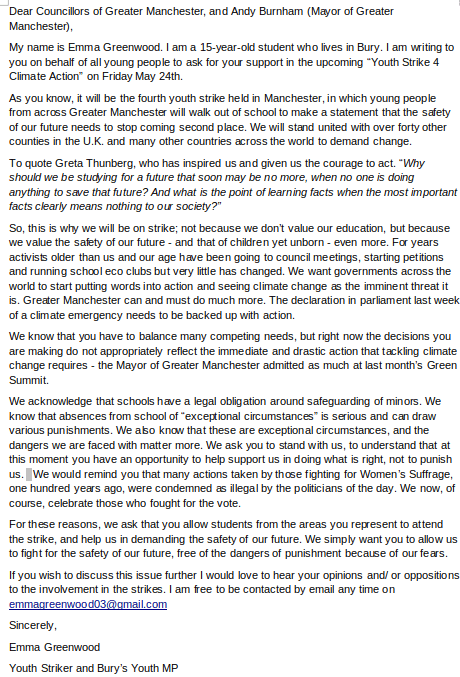 emma greenwood open letter