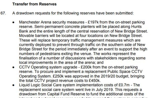 draw down on reserves